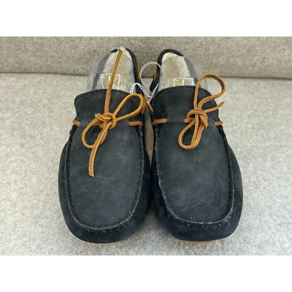 Rockport Rhyder Tie Slipper Moccasin Driver NAVY Suede Leather - Size 10M